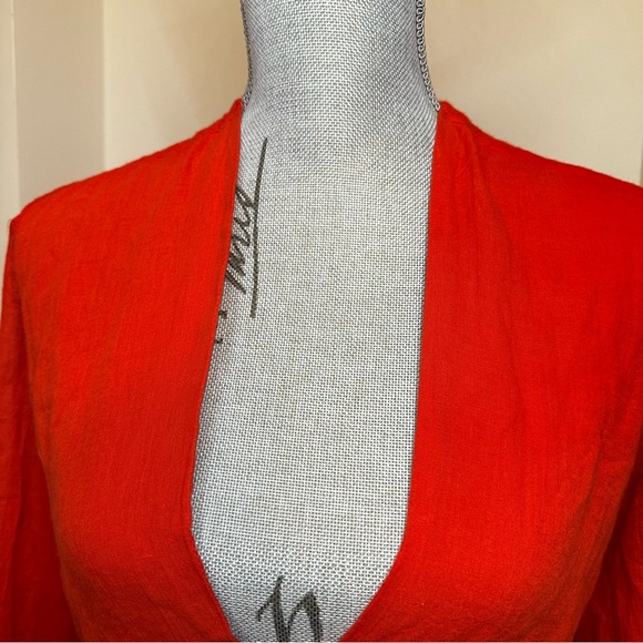 Free People Formentera Long Sleeve Mini Dress Red - Small Oversized - Picture 12 of 16